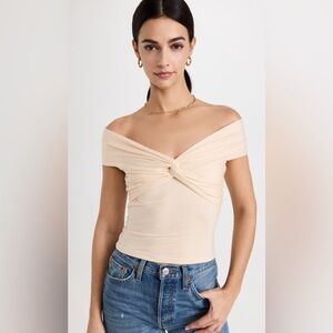 Reformation Evelyn Knit Top in Cream